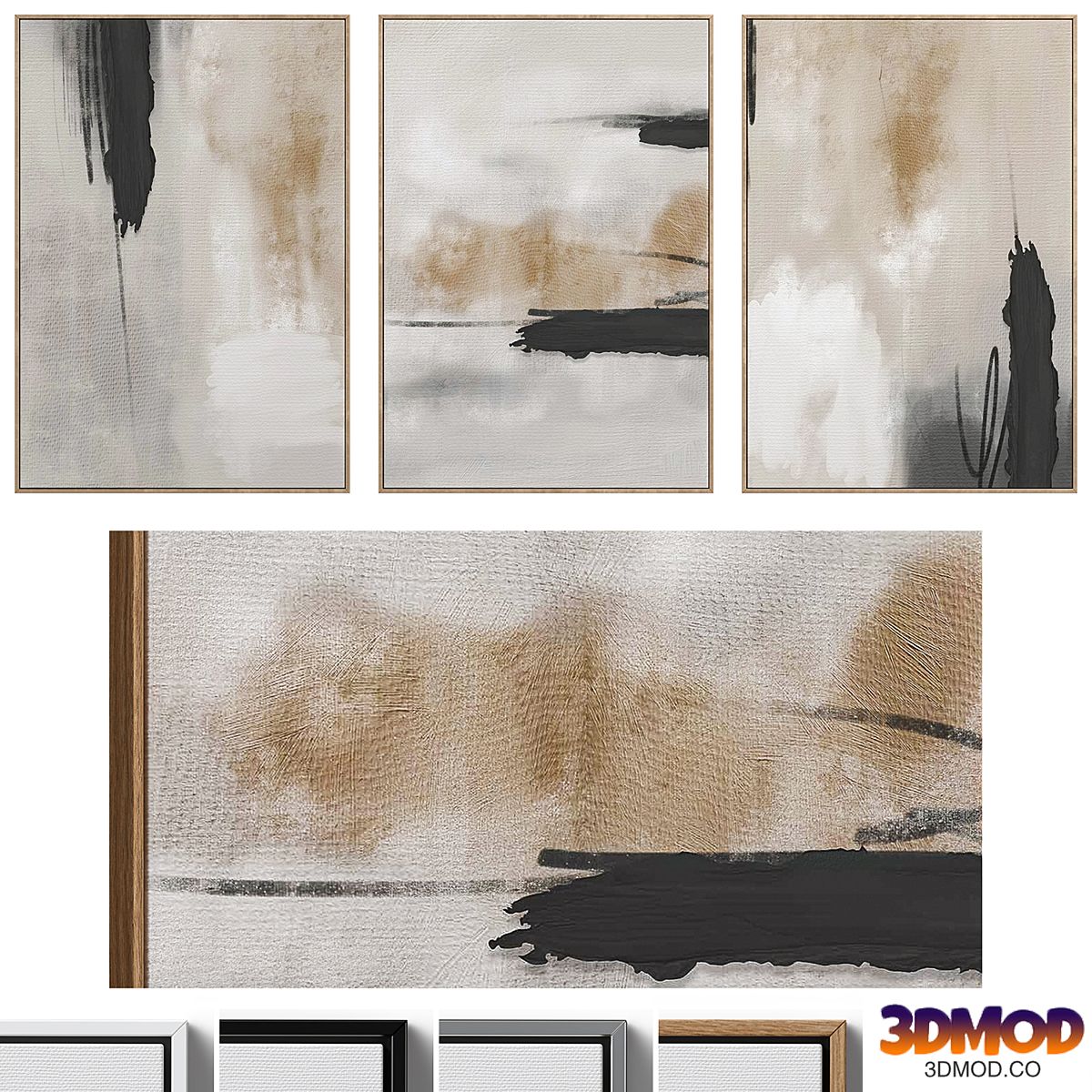 Abstract Neutral Wall Art C-437