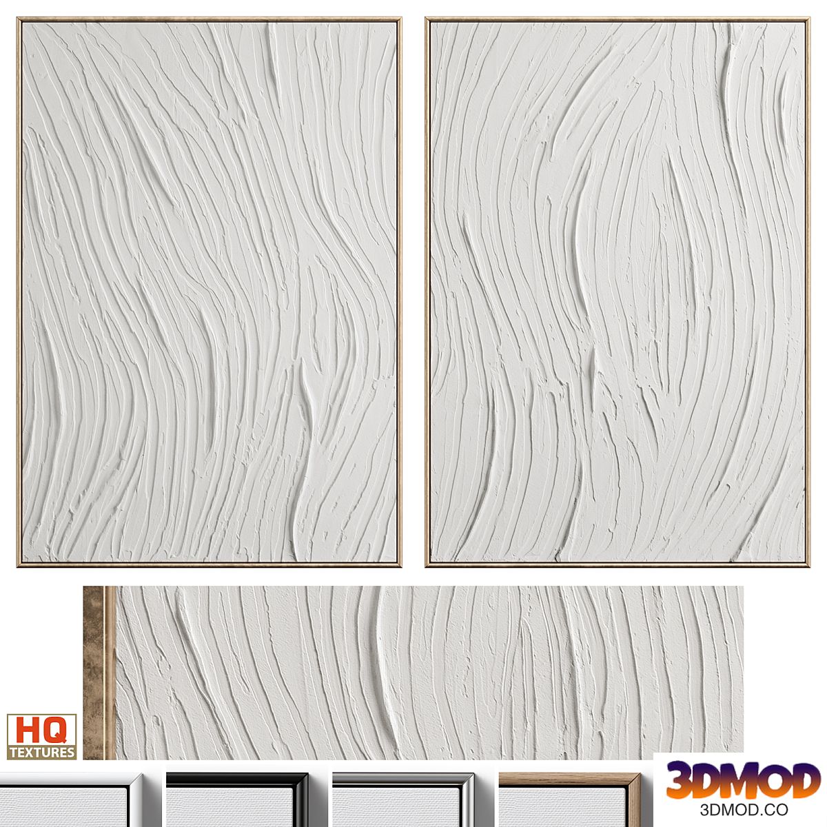 White Textural Plaster Wall Art C-455
