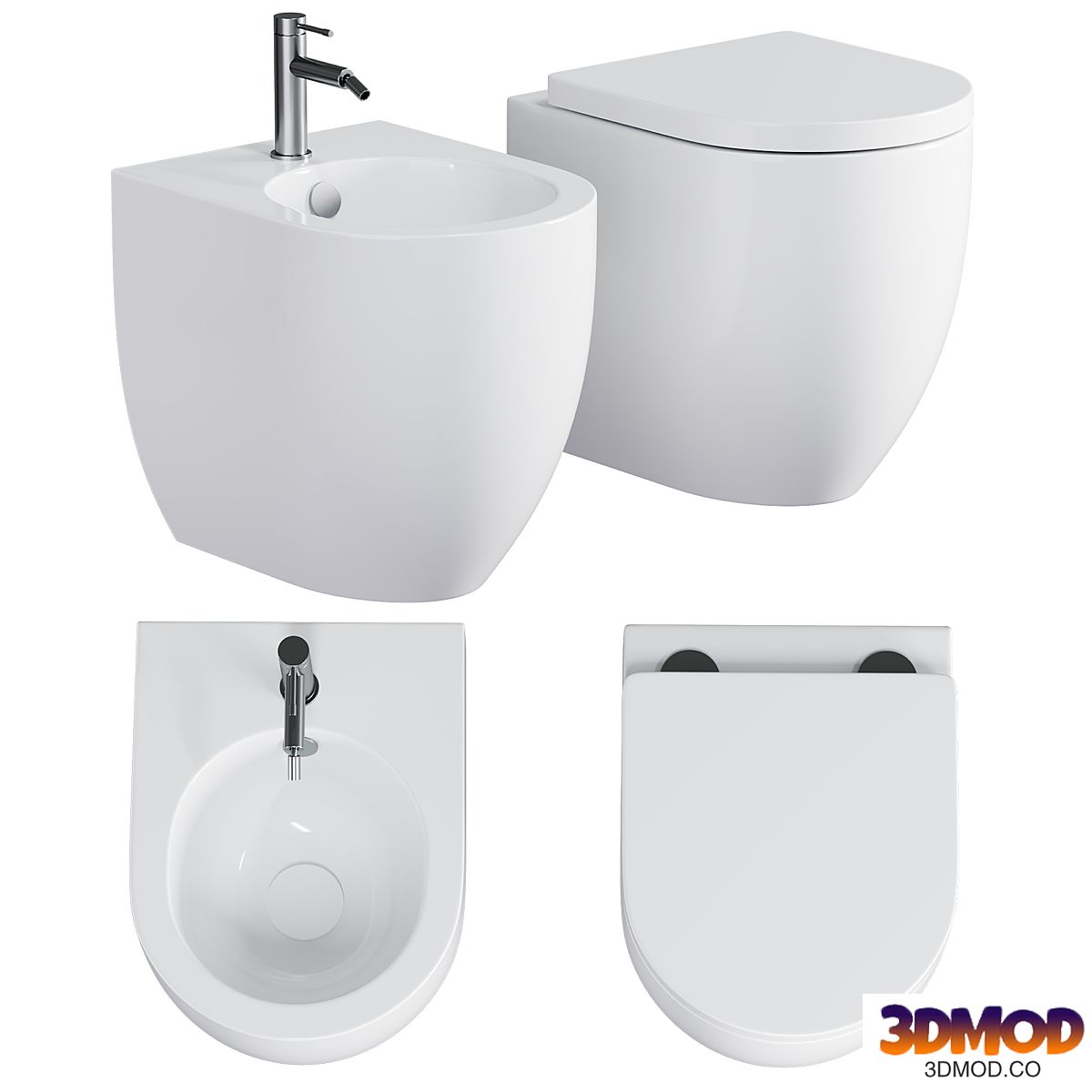 BACK TO WALL WC AND BIDET 48CM FLO KERASAN 马桶