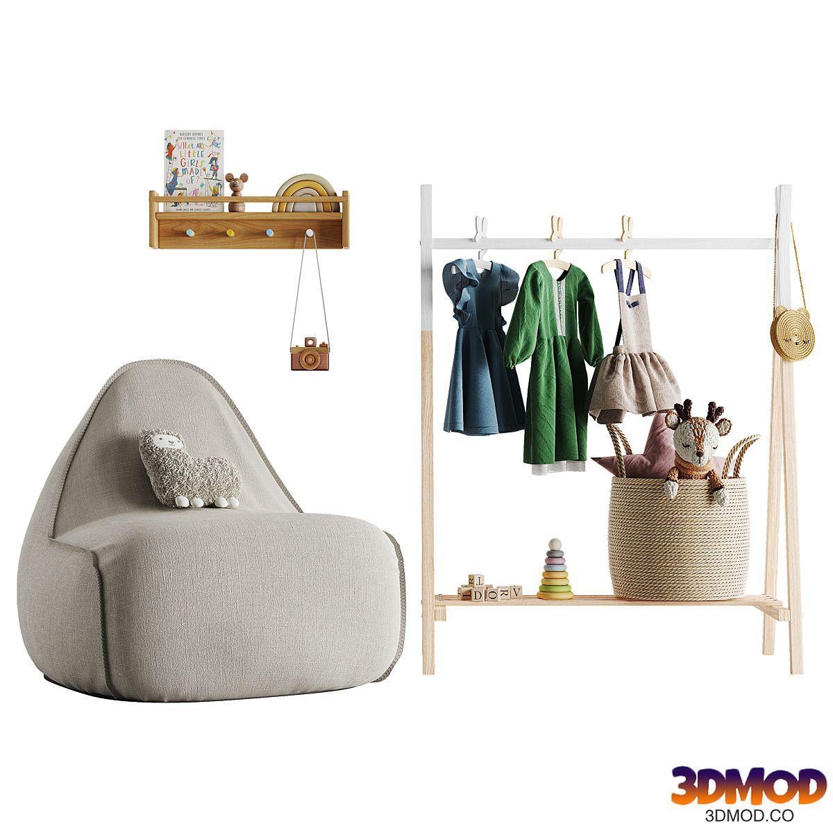 children's room. Toys and furniture set 01