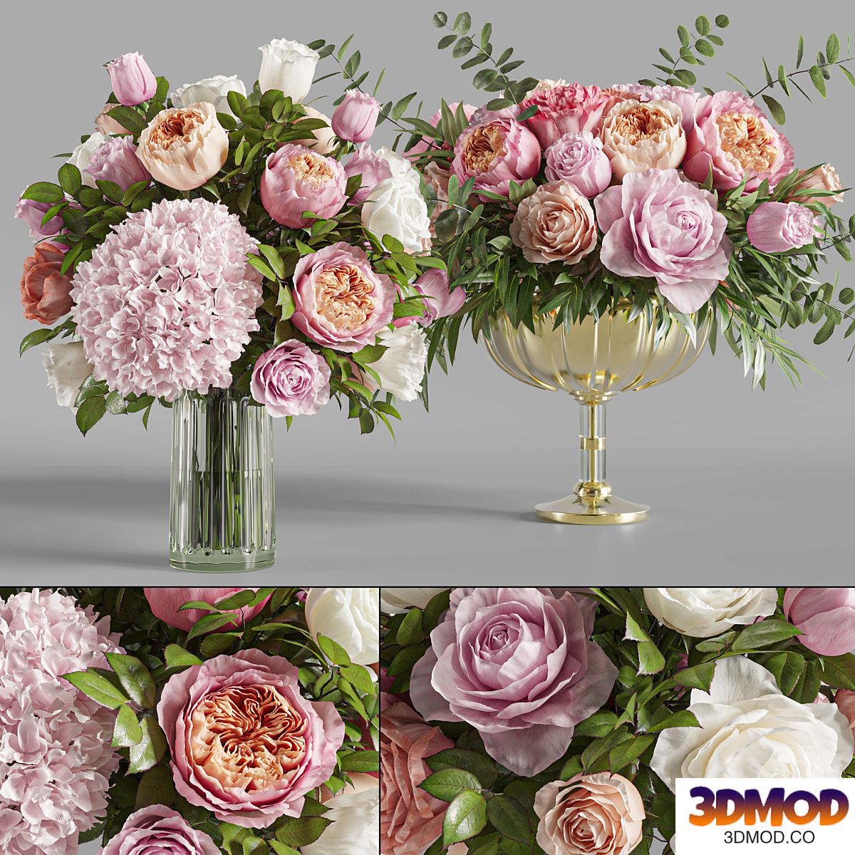 Flower Set 022 Roses 花瓶