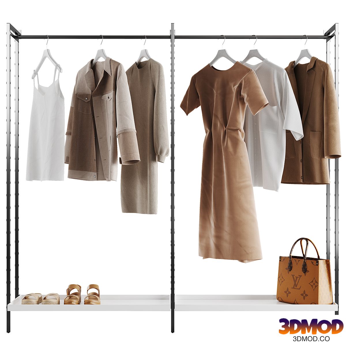 Crate & Barrel Flex Modular Double Clothing Rack