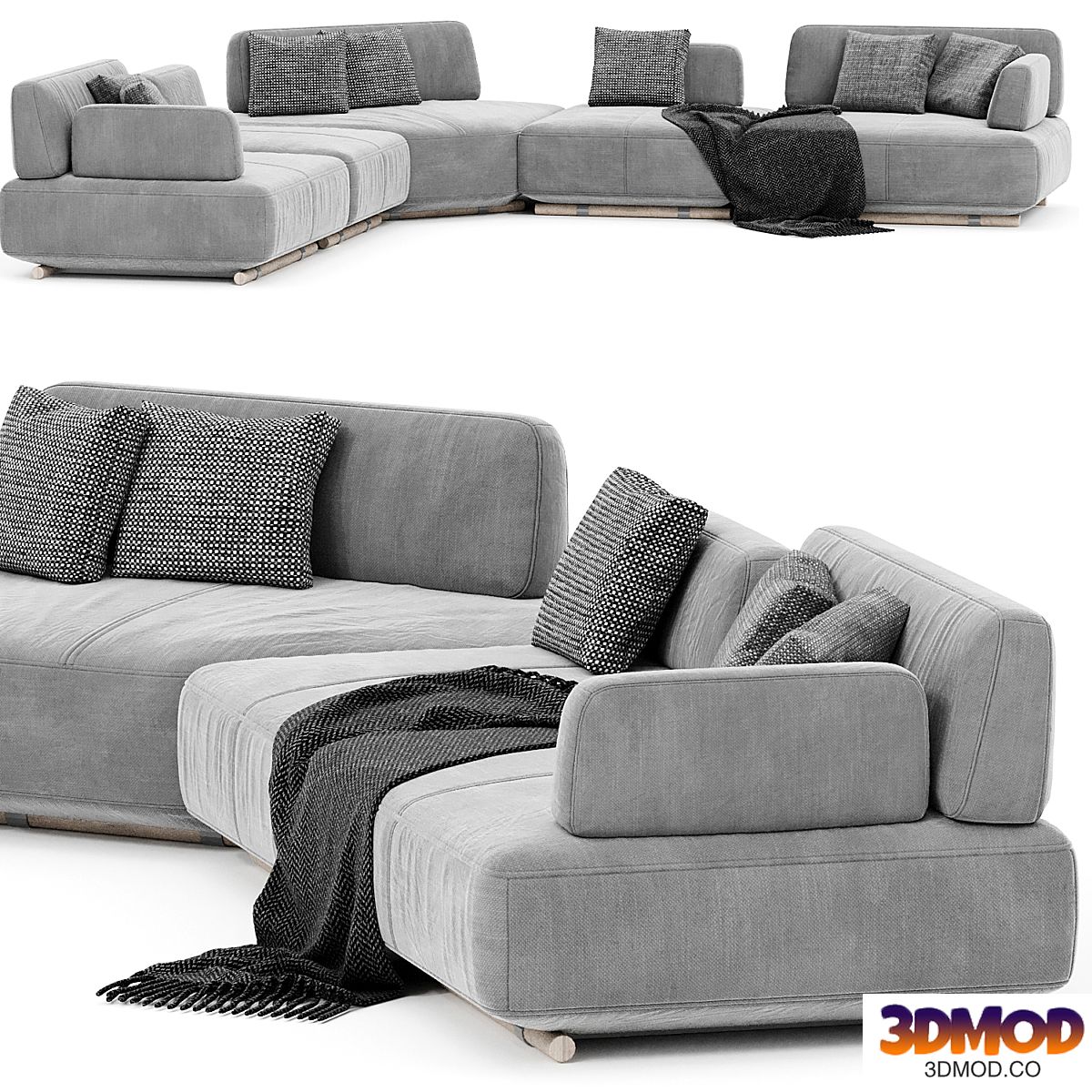 Natuzzi Italia Cava Sectional upholstered sofa