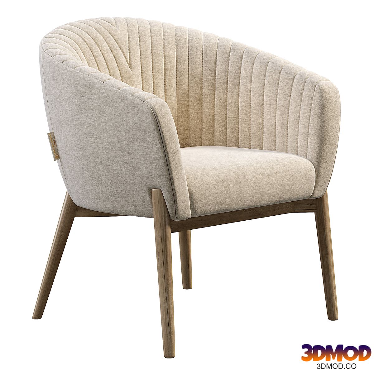 Upholstered Armchair with Channeled Back 休闲椅