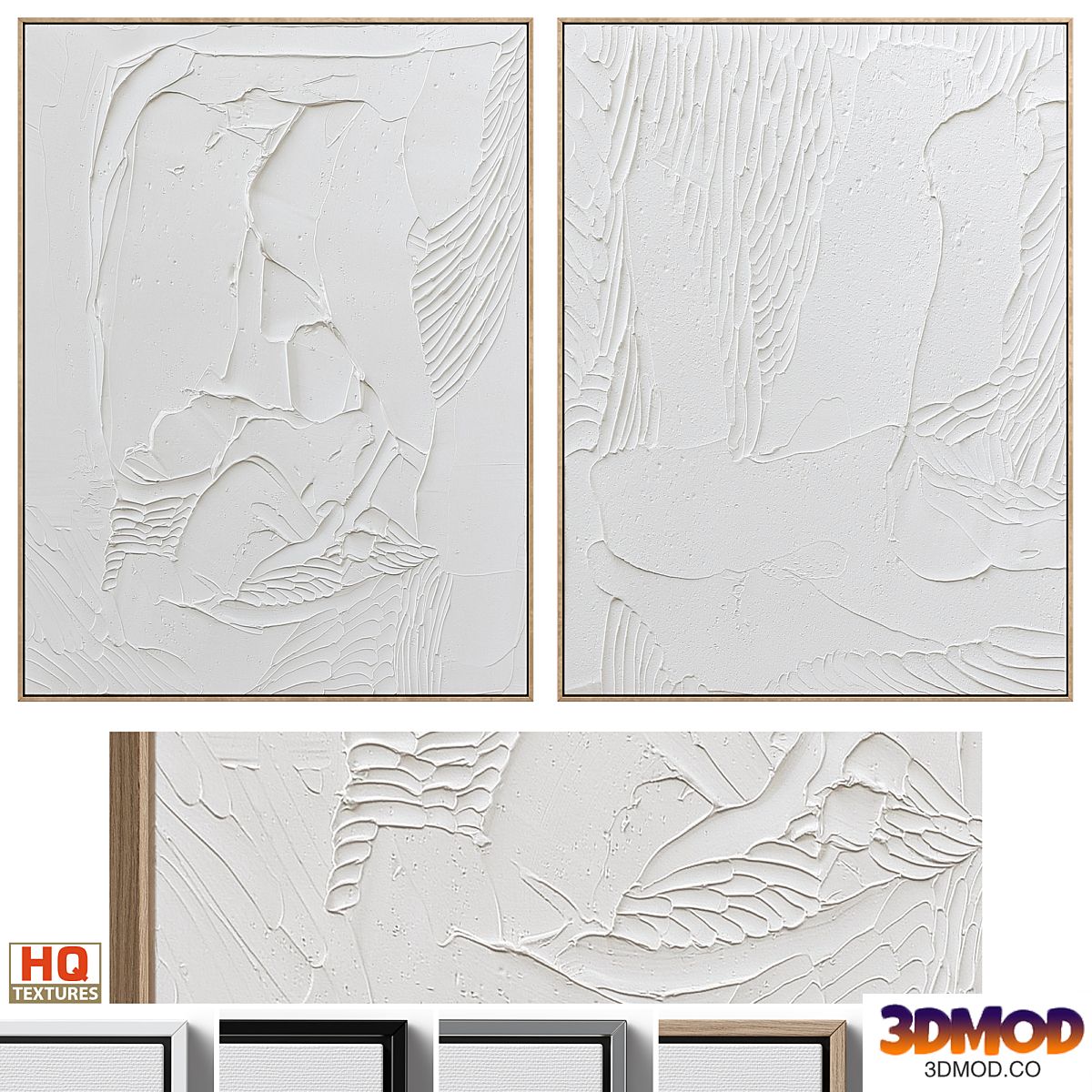 White Textural Plaster Wall Art C-438