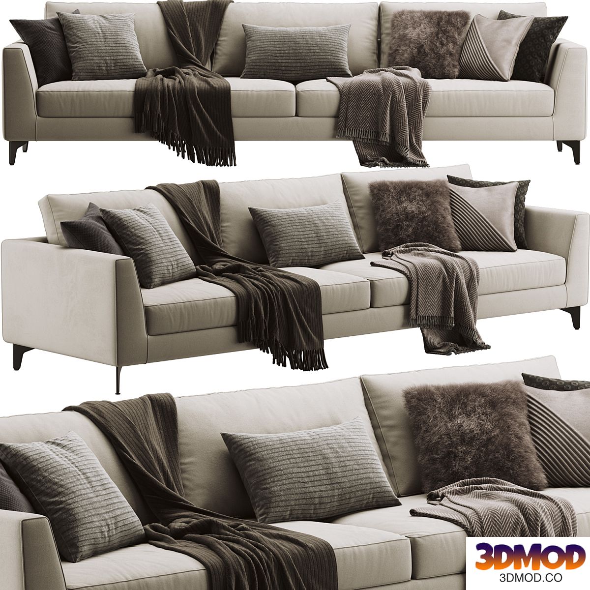 Meridiani Louis Up Sofa 三人沙发
