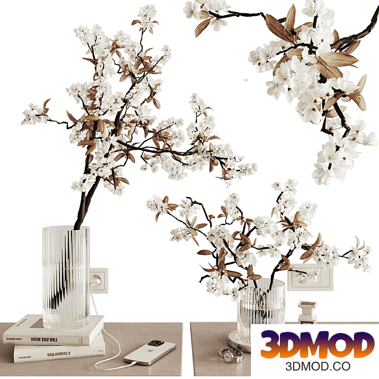 Decorative set on bedside table 1