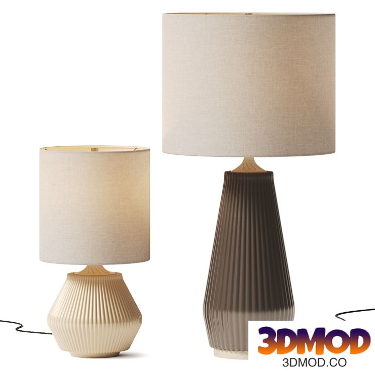 West Elm Roar Rabbit Ripple Ceramic Table Lamp