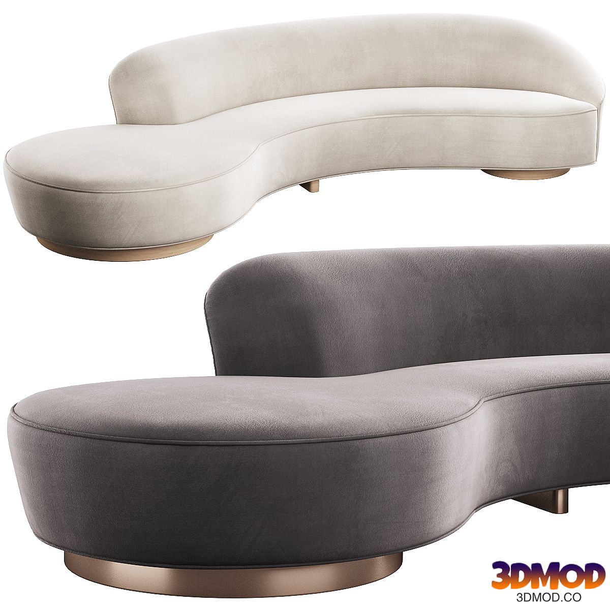 005 Serpentine sofa with arm by Vladimir Kagan