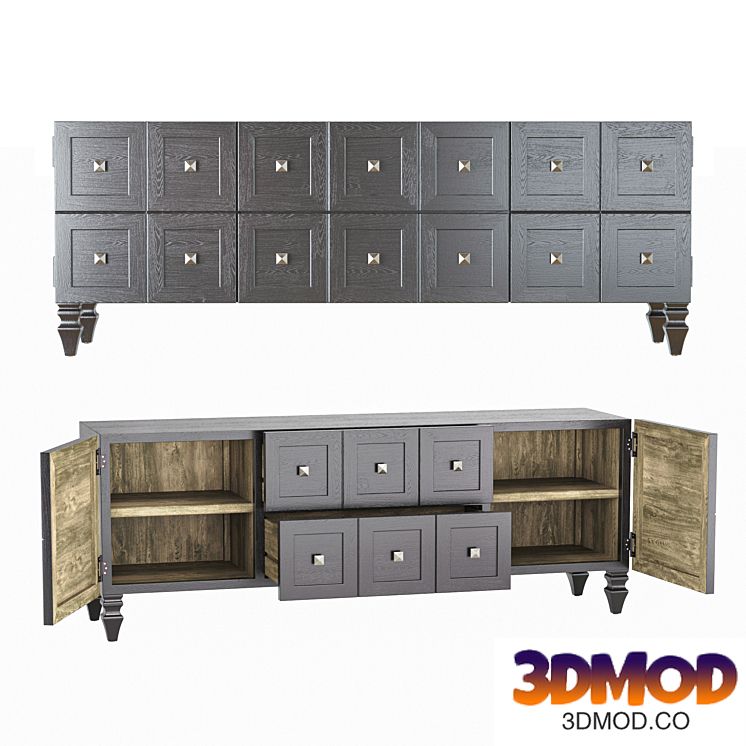 TV stand Full House 1DRBG078 Black