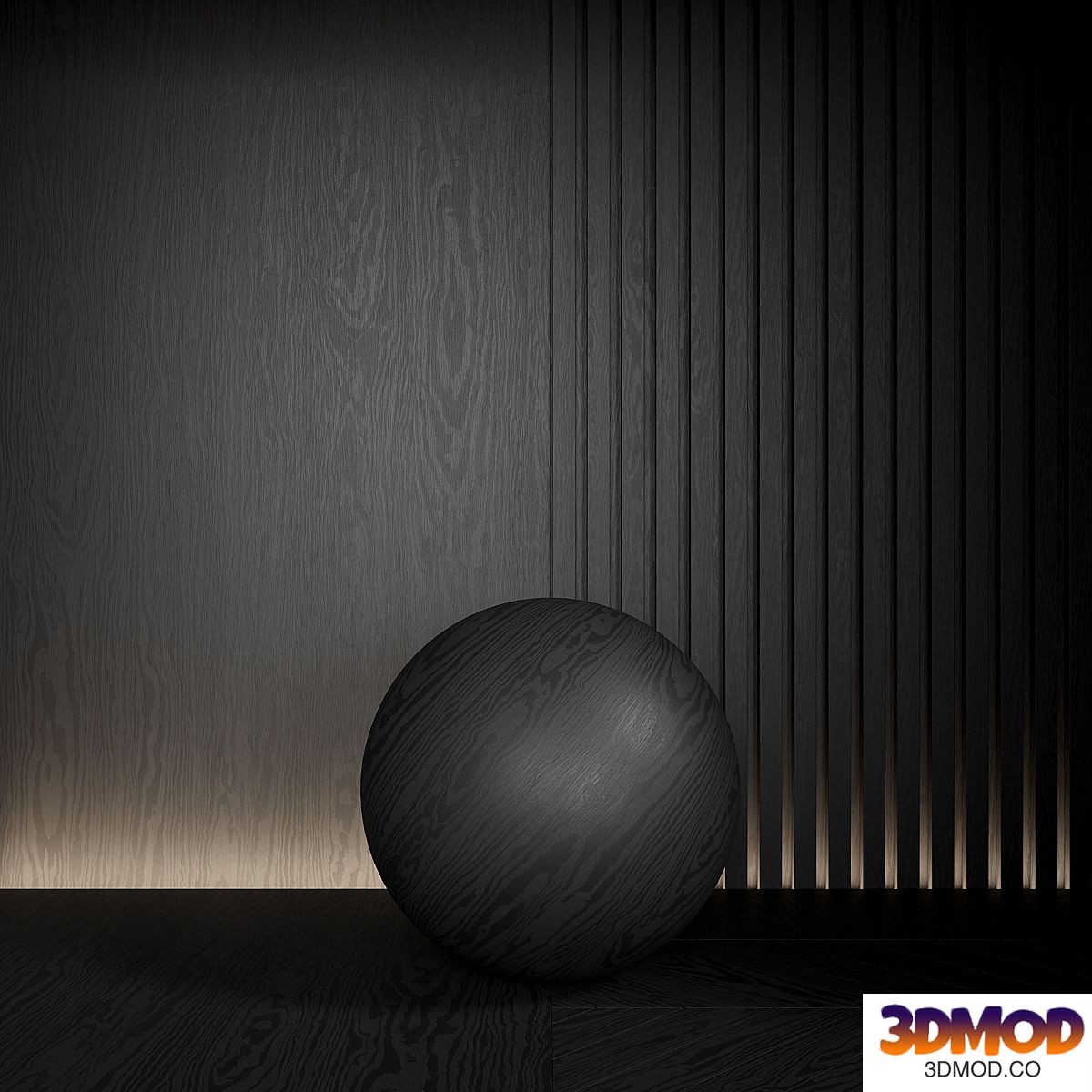 Wood material is seamless. Dark, ebony.