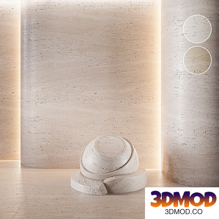 Travertine stone set (seamless)