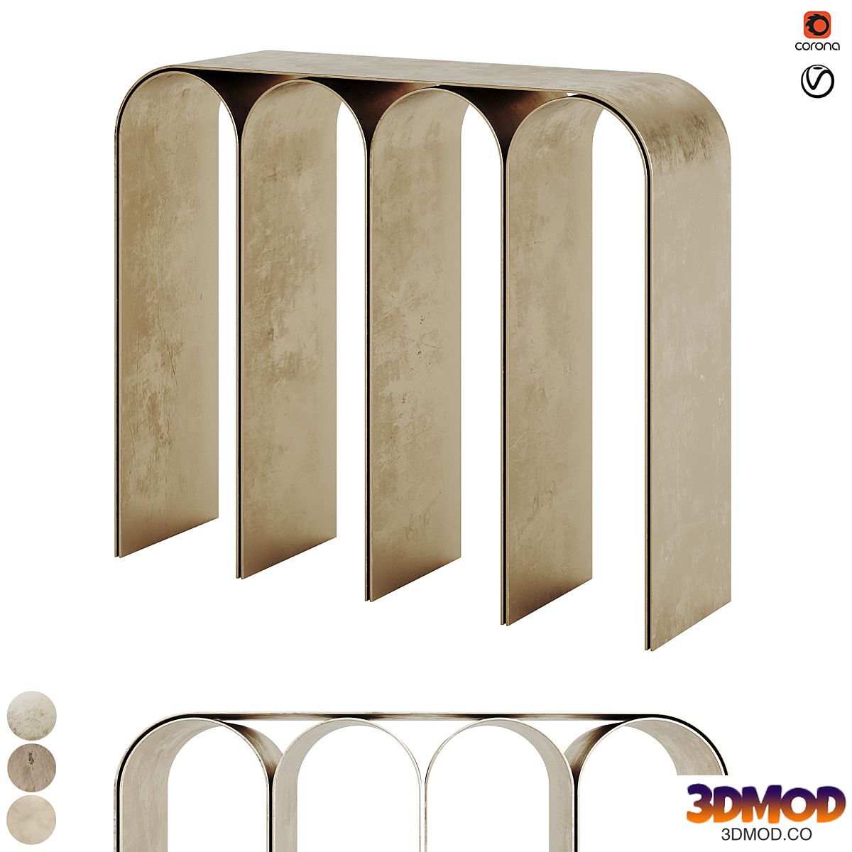Golden Arch Console By Pietro Franceschini