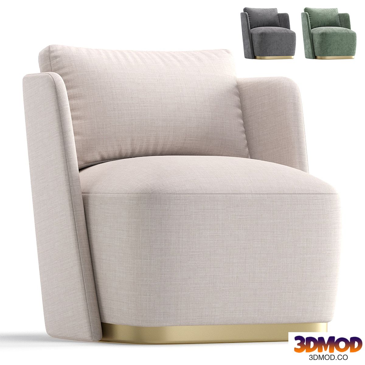 Armchair MACQUEEN by Cazarina Interiors 3 Colors Version