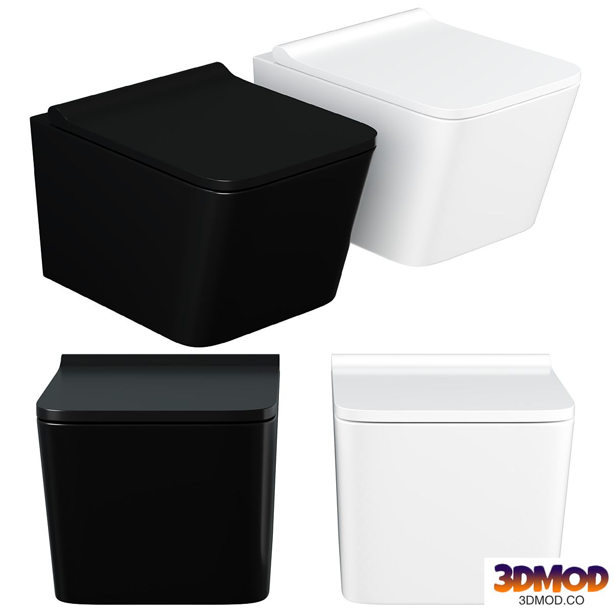 Toilet bowl CeramaLux 5171MB hanging Black matt with seat Microlift