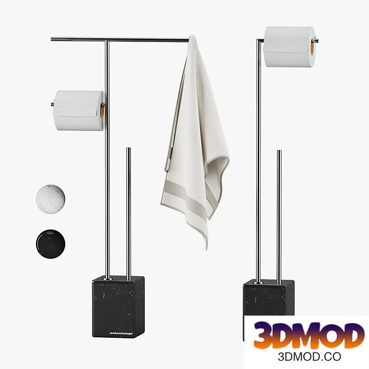 Antonio Lupi BIVIOCOMBI holder for brush, towels, paper roll
