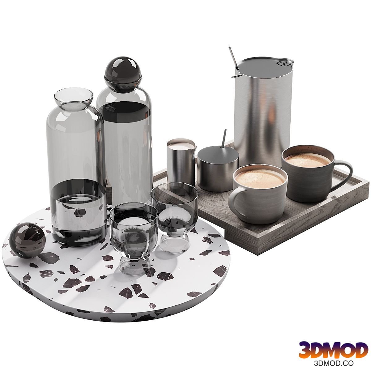 128 eat and drinks decor set 02 coffee and water kit 02