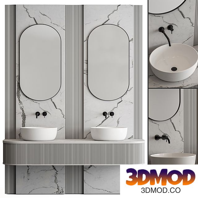 Bathroom Set Stone Wall - Set 47