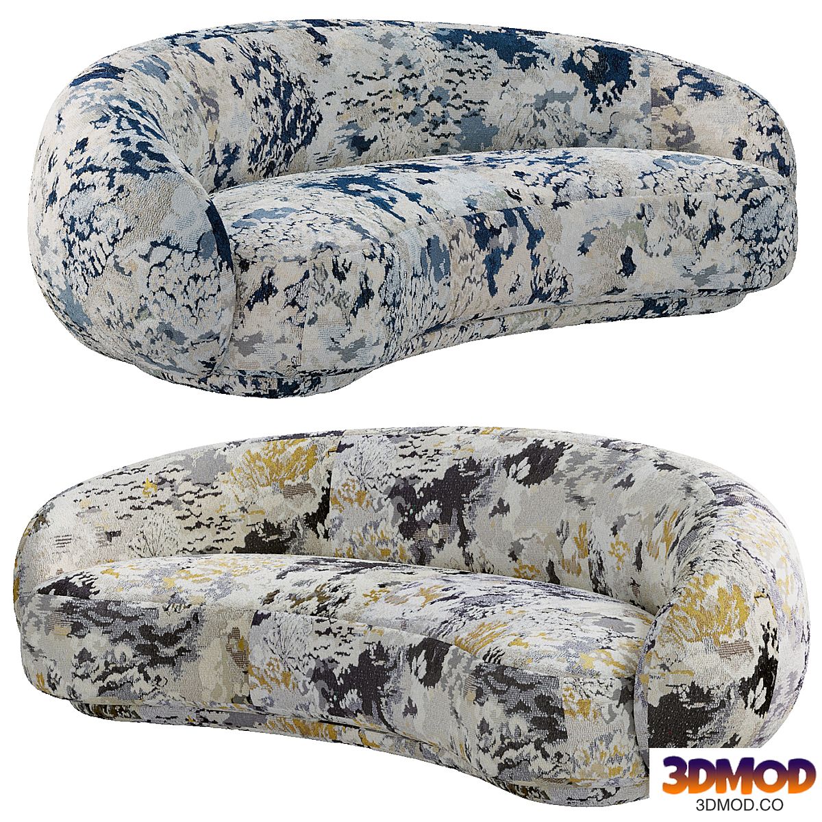 Tacchini Julep sofa custom by Metaphores blue