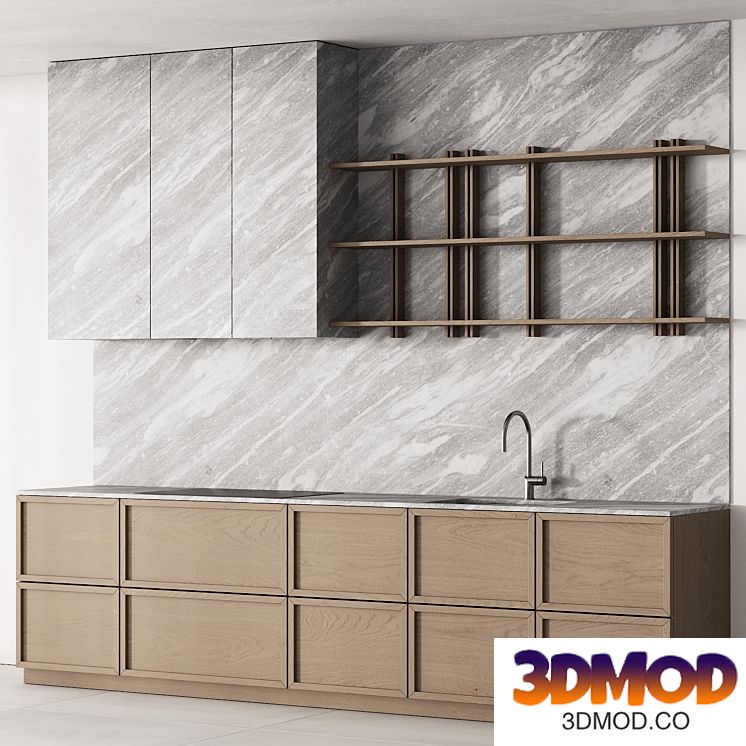 189 modern kitchen 09 snow marble and wood 00