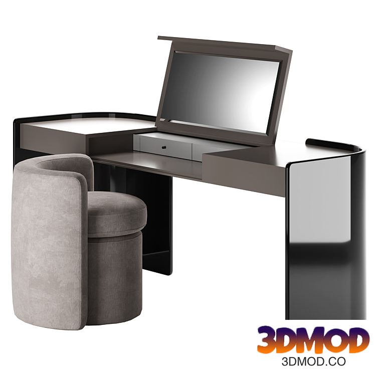 Modern Make Up Table with Pouf