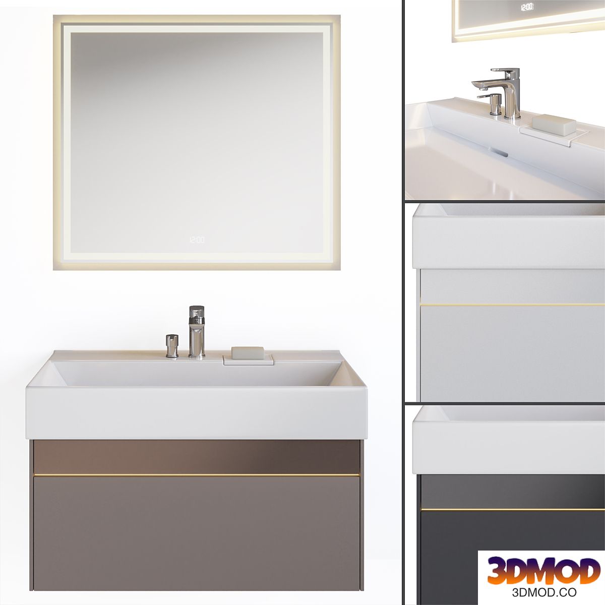 Sink with cabinet Logica and mirror Tecno, Kerama Marazzi