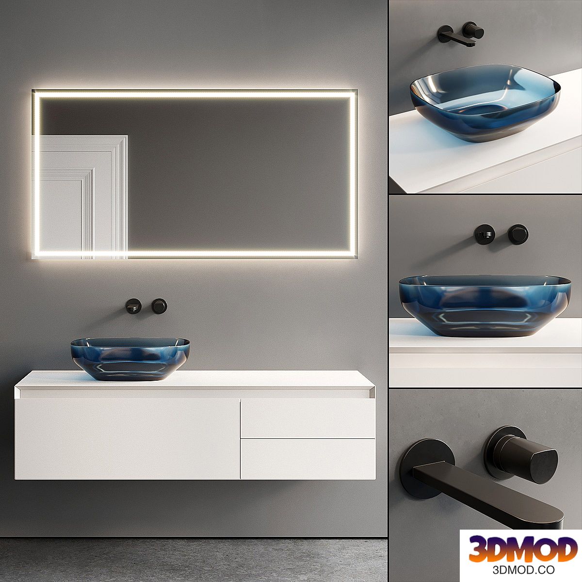 Antonio Lupi Panta Rei Vanity Unit Set 4