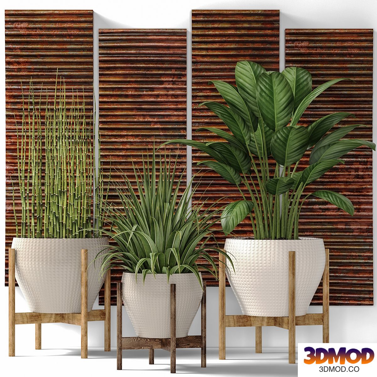 Collection of plants in pots 6. Flower, pot, bush, flowerpot, interior, indoor, alocasia, copper decor, panels, wall decor, Uttermost, paintings, abstraction, luxury