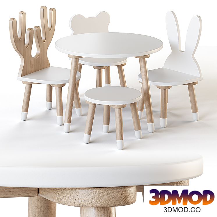 Smile Artwood table and chairs for nursery