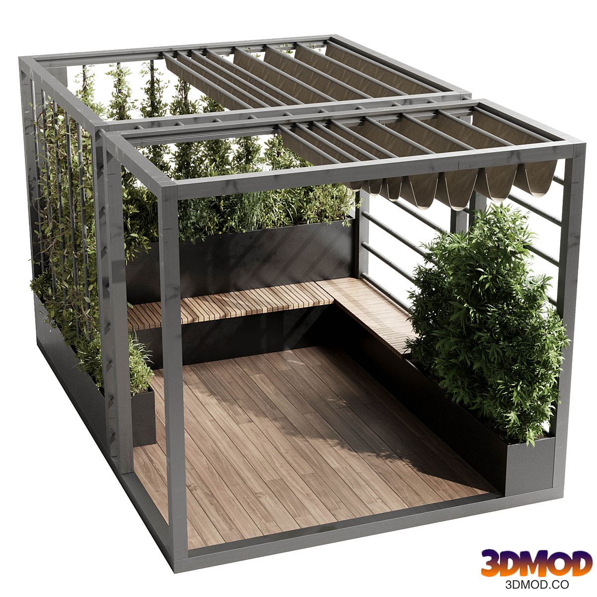Landscape Furniture with Pergola and Roof garden 09