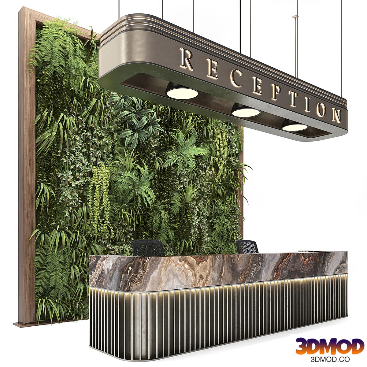 Reception with wall plants