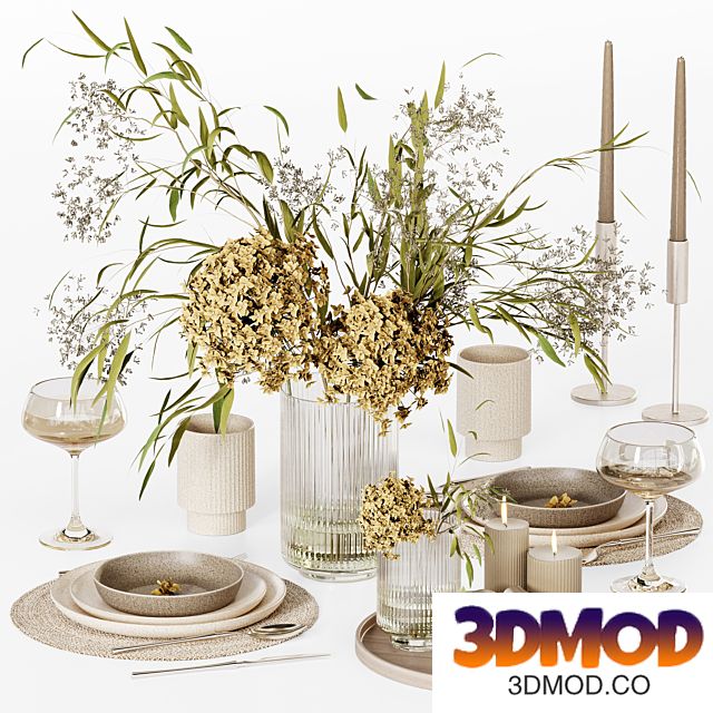 Kitchen tableware 020 (Vray)