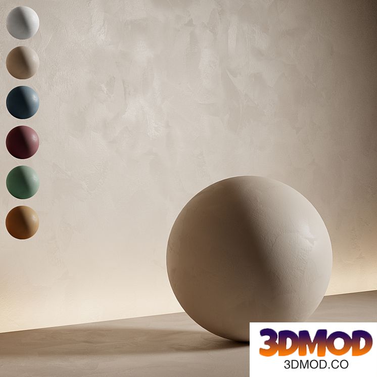 Decorative plaster. Seamless decorative plaster material 6 colors. 41