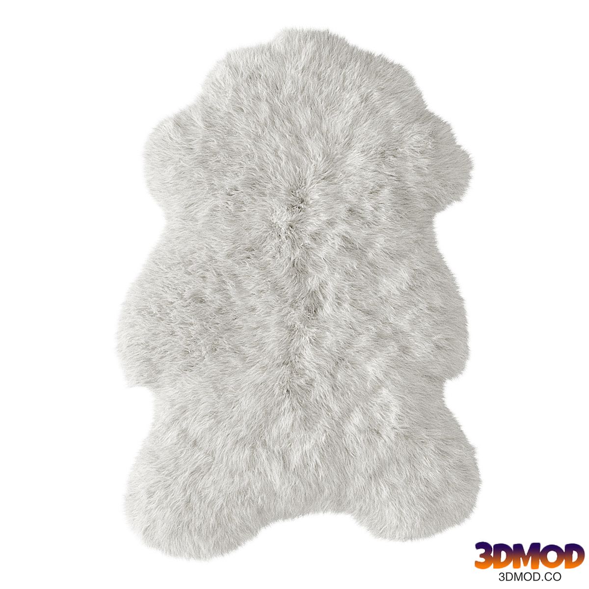 White fluffy sheepskin carpet