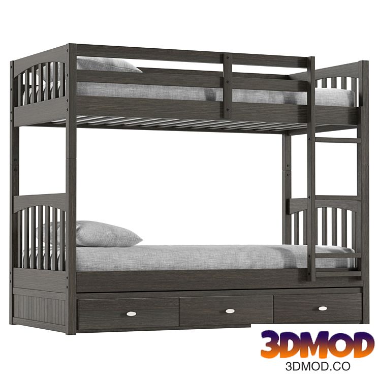 Giancola 3 Drawer Solid Wood Standard Bunk Bed
