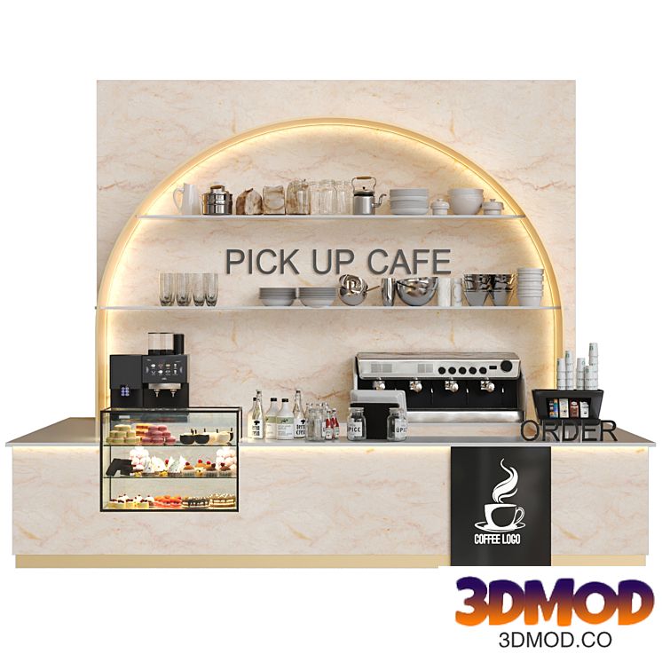 Coffee dot with marble. Cafe