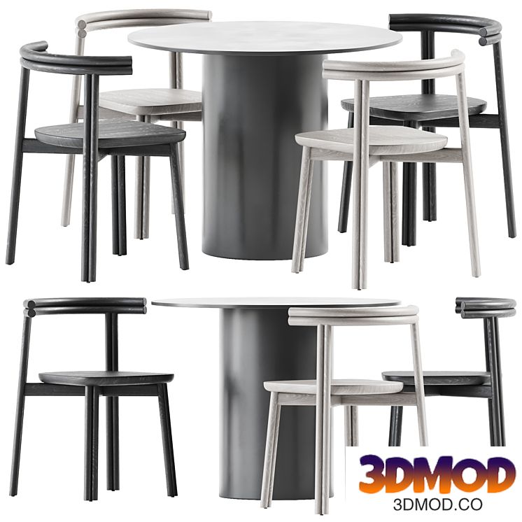 Dial Dining Table and Twill Chair by DesignByThem