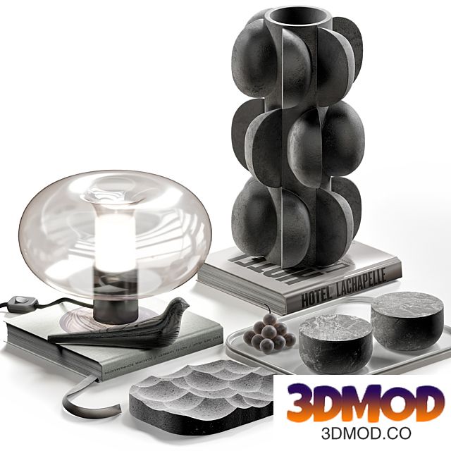 Coffee table decor set 045 with lamp