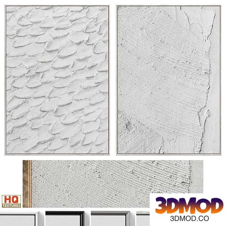 Boho Gray Relief Plaster Wall Art C-677
