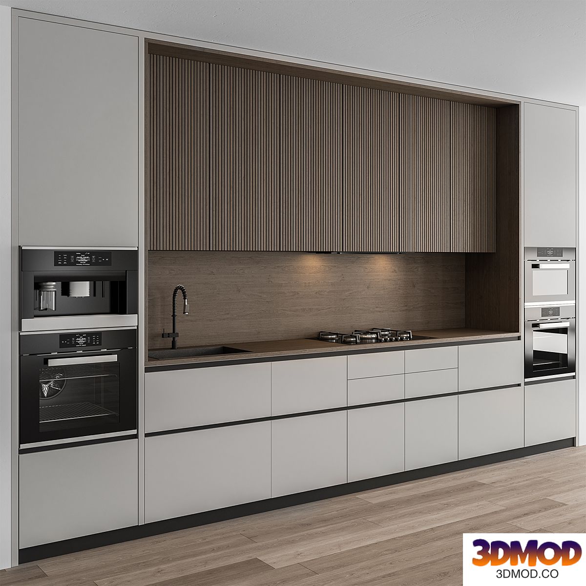 Kitchen Modern - Wood and White Cabinets 96
