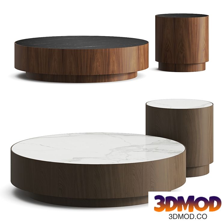 Laskasas Gold Coffee and Side Table