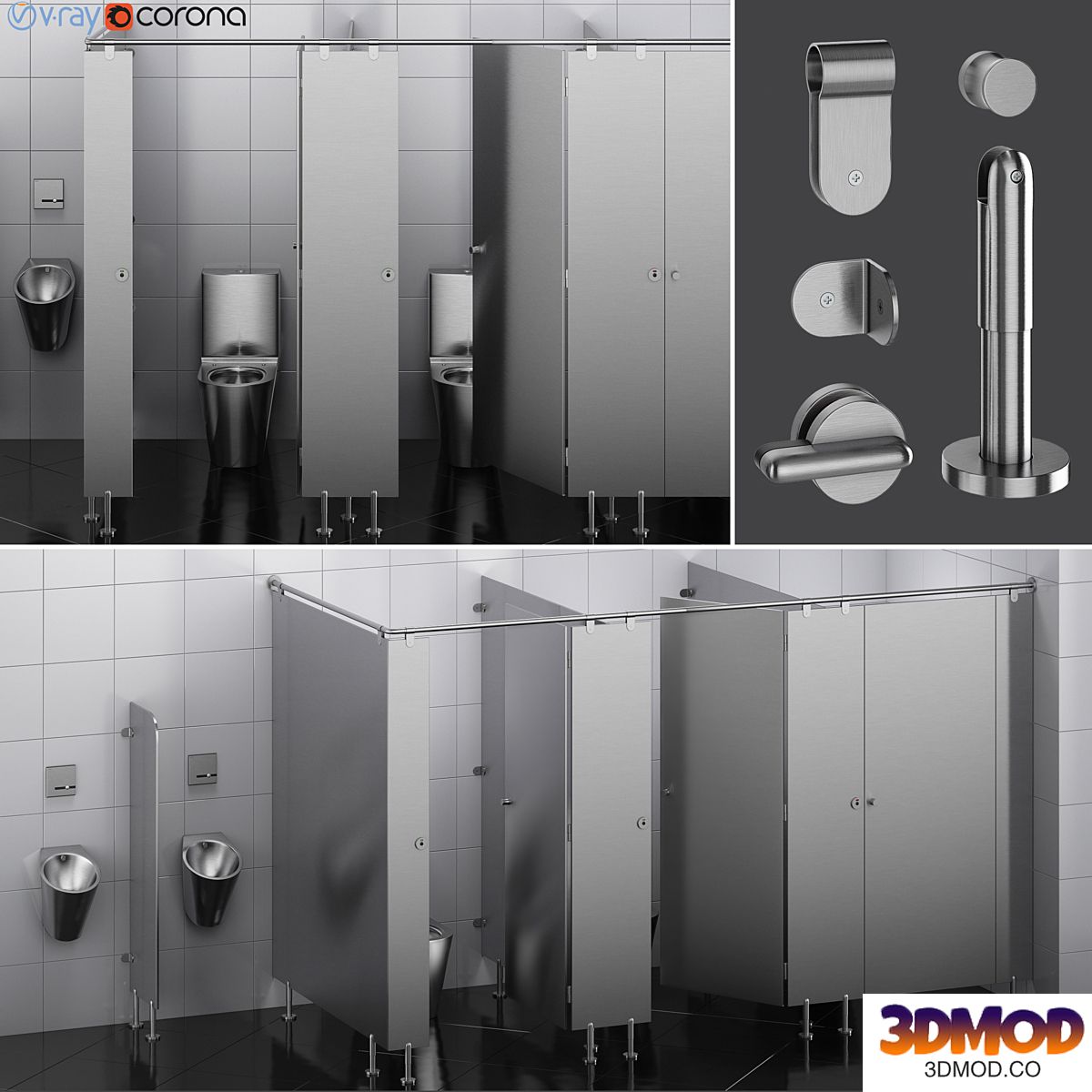 Sanitary partitions for public toilets FunderMax 2 (designer)