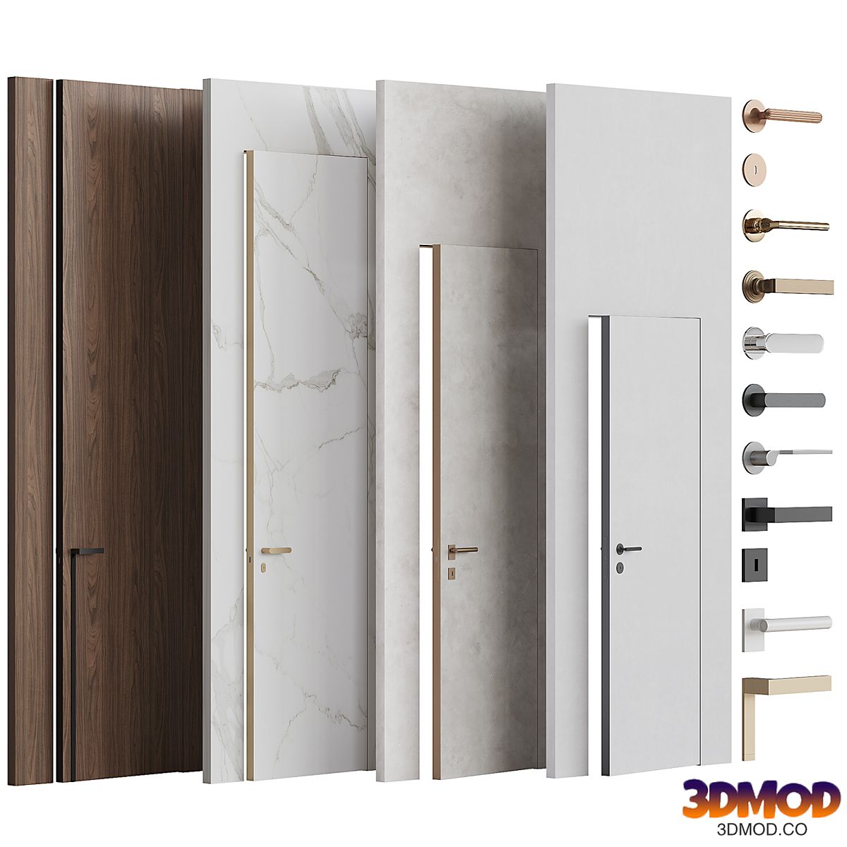 Planum PRO concealed doors with frame and fittings