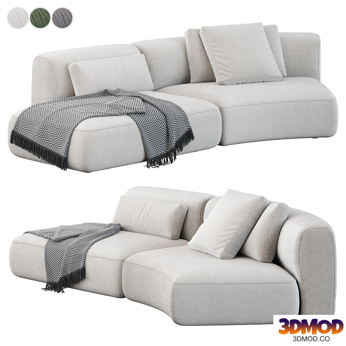 Modular sofa MDF ITALIA Cozy Curve Sofa