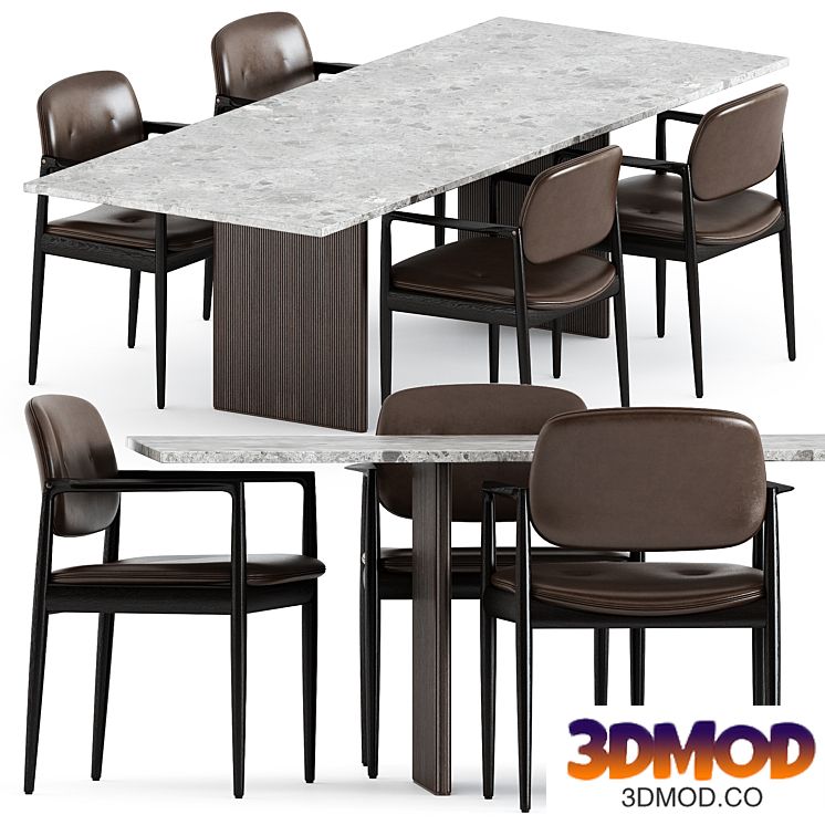 Yoko Cord Outdoor Dining chair by Minotti and Cabin square table by Vipp