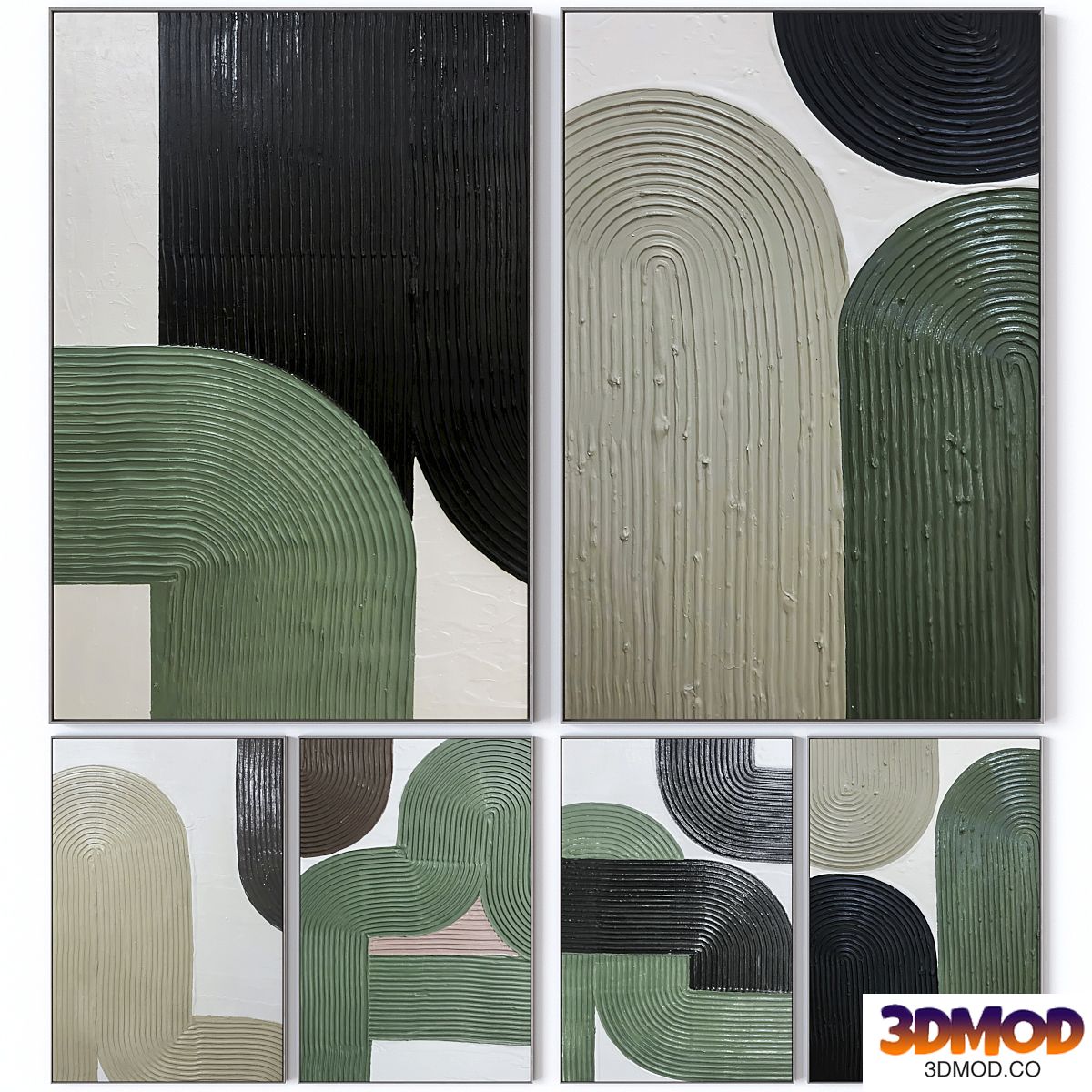 Set of six large wall paintings 2458