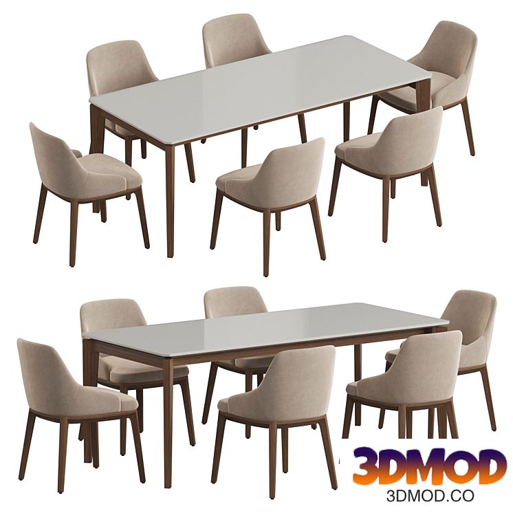 Angel Cerda Nogal Atlas Dining set