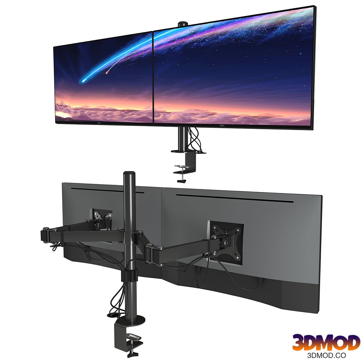 2x Dell UltraSharp U2718Q 27' VESA table stand