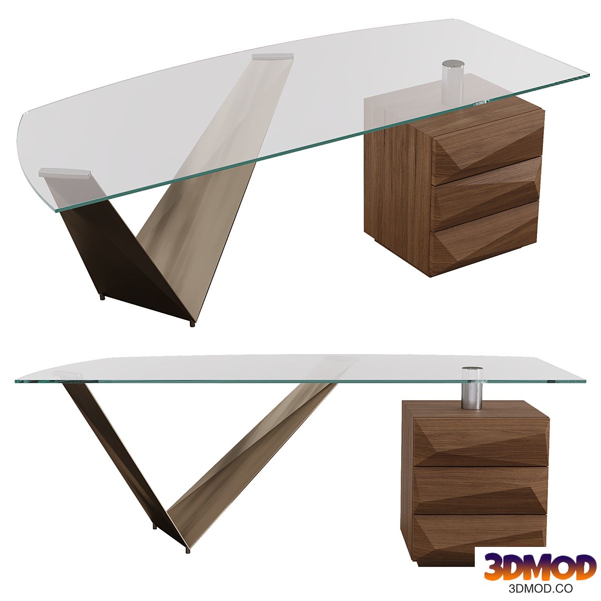 Prisma steel desk by Reflex
