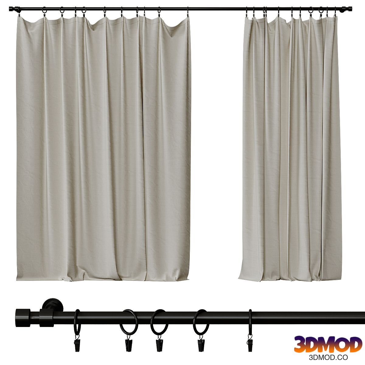 Curtains on clothespins